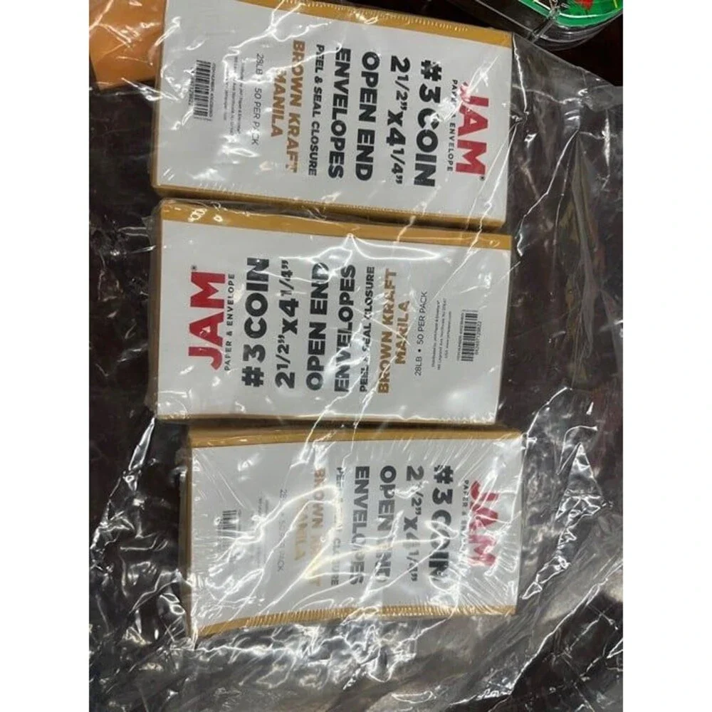 250 pack) JAM Paper #3 Coin Business Commercial Envelopes w/ Peel & Seal Closure